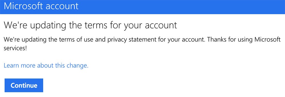 Microsoft: We're updating the terms of your account