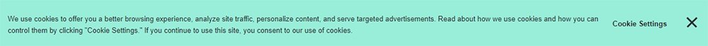 MailChimp Cookies notice banner: Updated screenshot 2018