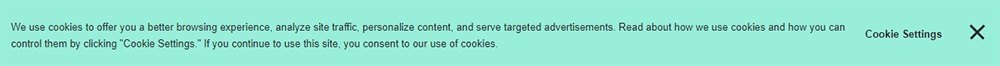 MailChimp Cookies notice banner: Updated screenshot 2018